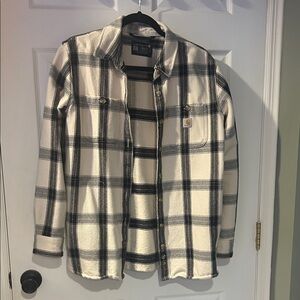 Carhartt Women’s Black and Cream Checkered Shacket